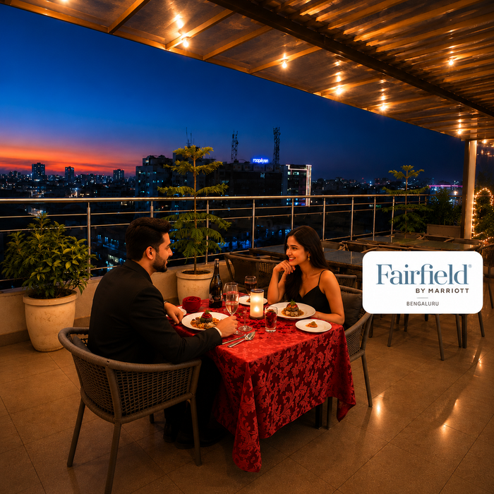 Signature Five-Course Rooftop Candlelight Dinner for Two at Fairfield by Marriott Bani Park Jaipur