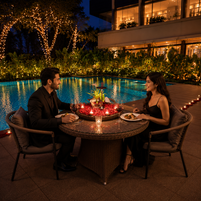 Romantic Candlelight Poolside Dinner for Two at Ellaa Residences Hyderabad