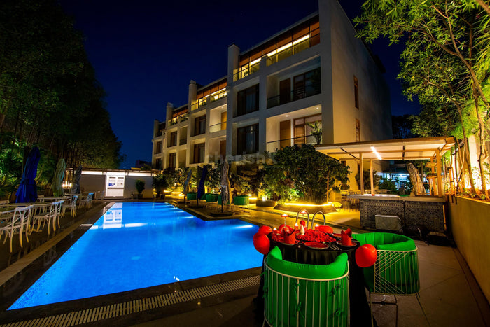 Open Air Poolside Candle Light Dinner In Hyderabad
