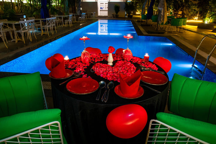 Open Air Poolside Candle Light Dinner In Hyderabad
