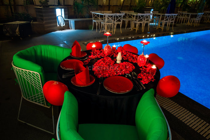Open Air Poolside Candle Light Dinner In Hyderabad