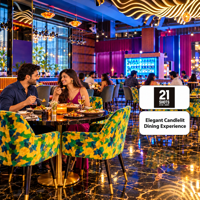 21 Shots - Captivating Dining Experience for Two at 2 Locations in Gurugram