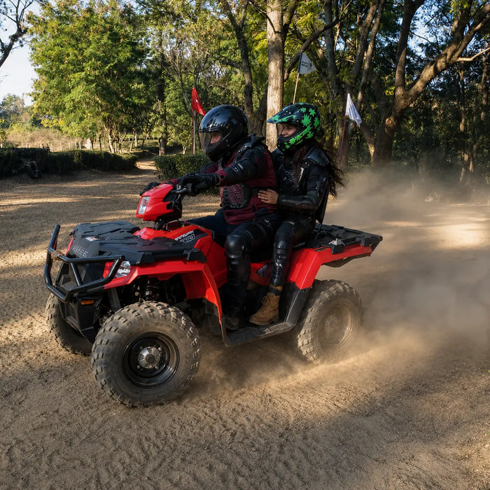 Adventure-Filled Sportsman 570 Double-Seater ATV Self Drive on Palampur's Tea Track