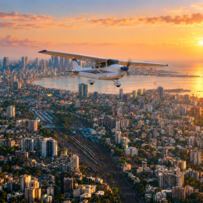 Thrilling Private Cessna Flight Experience over Mumbai