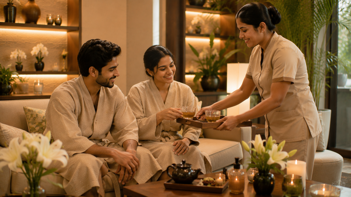 Relaxing One-Hour Couple Swedish Massage at Meghavi Wellness Spa - The Belvedere Golf And Country Club - Ahmedabad