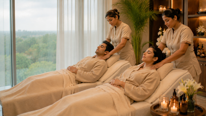 Relaxing One-Hour Couple Swedish Massage at Meghavi Wellness Spa - The Belvedere Golf And Country Club - Ahmedabad