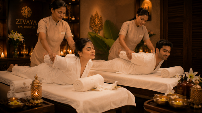 Relaxing One-Hour Couple Massage at Zivaya Spa Wyndham Grand, Udaipur