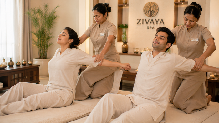 Relaxing One-Hour Couple Massage at Zivaya Spa Spa Papaya Tree Hotel, Indore