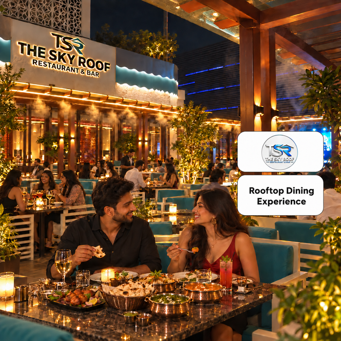 The Sky Roof Gurugram - Rooftop Dining Experience for Two with Skyline Views