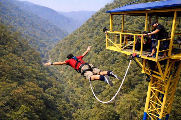 Exhilarating 111m Tower Freestyle Bungee Jump in Rishikesh with Himalayan Views