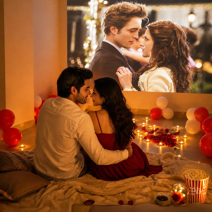 Delightful Private Candlelight Movie and Dining Package for Two in Delhi NCR