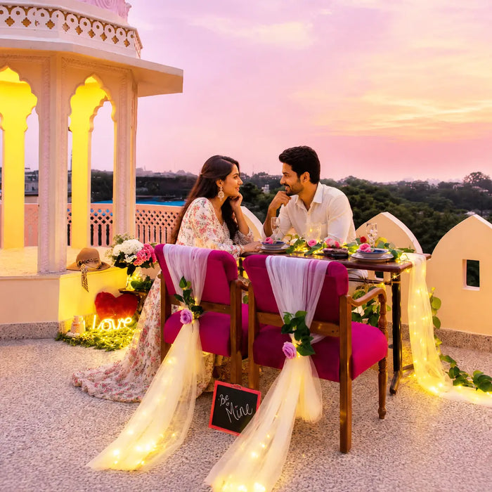 Elegant Three-Course Rooftop Dining Experience for Two in Bani Park Jaipur