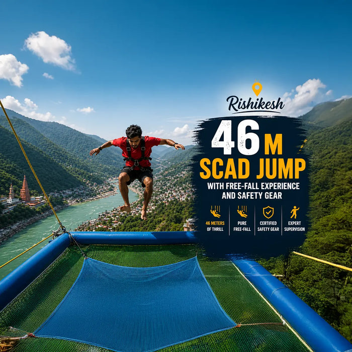 Extreme 46m SCAD Jump in Rishikesh with Free-Fall Experience and Safety Gear