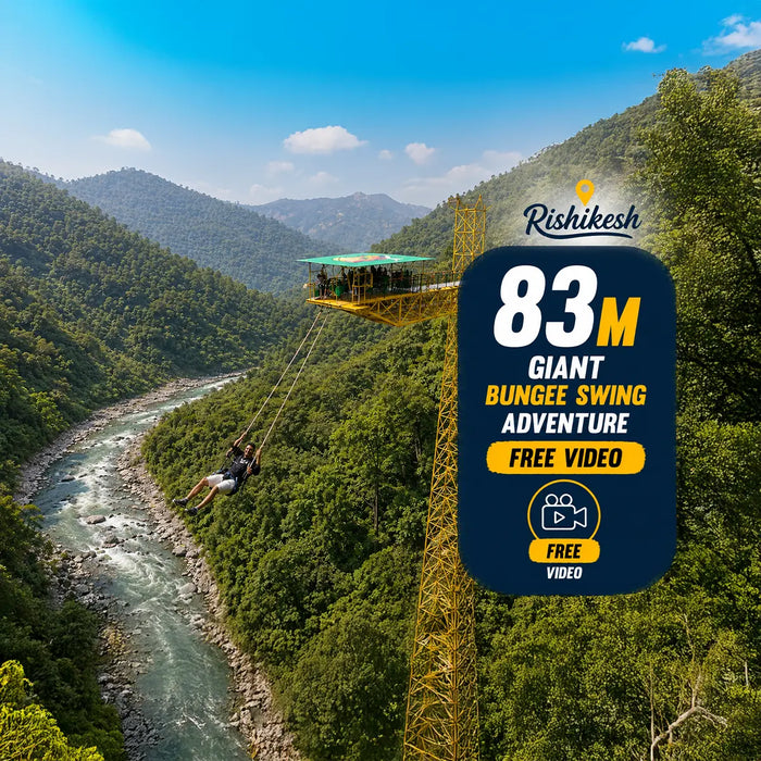 Heart-Racing 83m Giant Bungee Swing Adventure in Rishikesh with Video