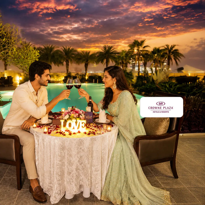 Delightful Poolside Candlelight Proposal Dinner Experience for Two by Crowne Plaza in Delhi NCR