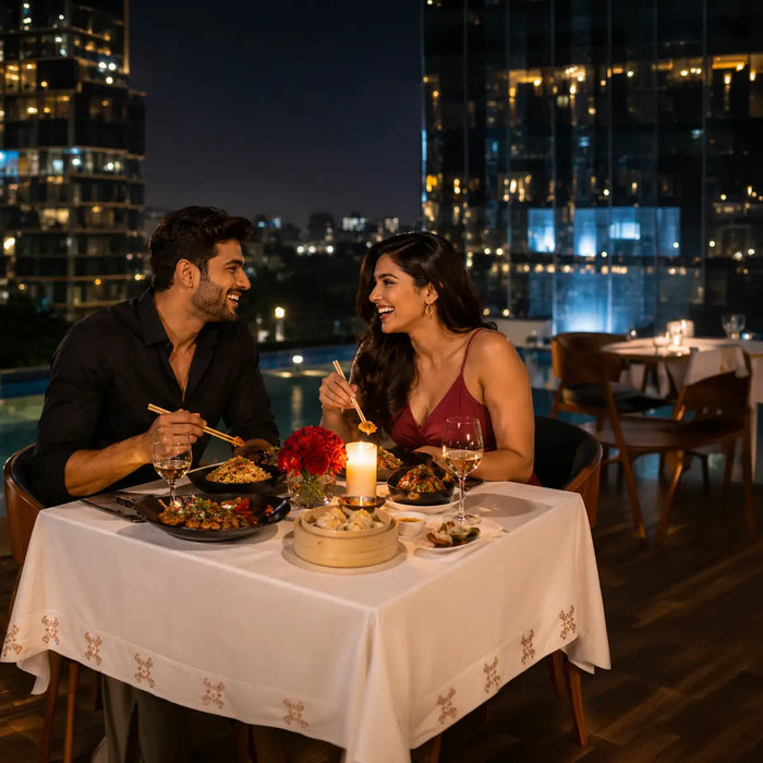 Romantic Non-Vegetarian Chinese Set Menu Dinner for Two Under the Stars at The Lotus Oriental Bengaluru