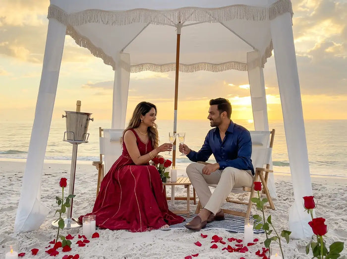 Romantic Beachside Cabana Experience for Two in Mumbai