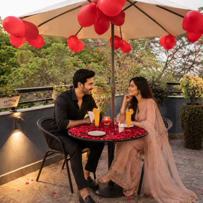 Romantic Five-Course Rooftop Candlelight Dinner for Two at Mango Suites Hyderabad