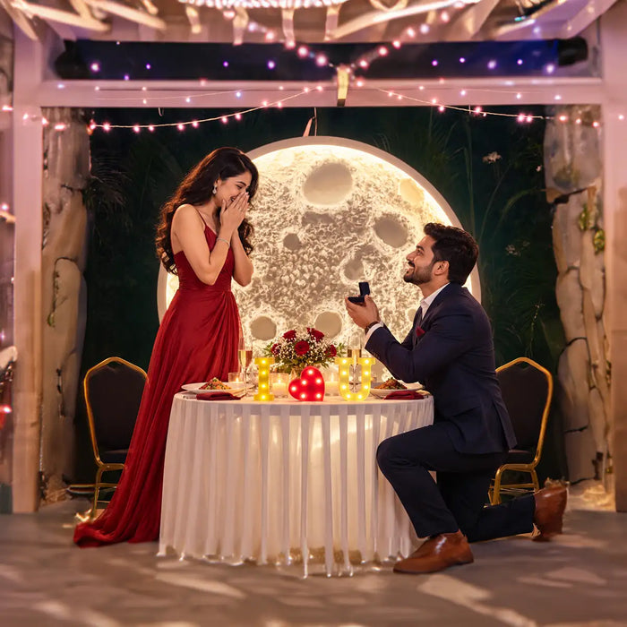 Romantic Indoor Moon Proposal Dining Experience for Two in Bengaluru