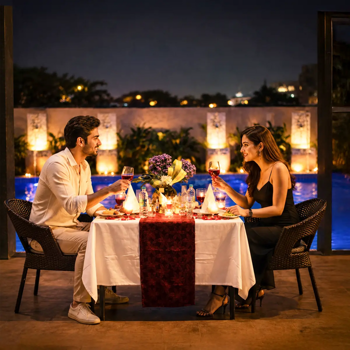 Scenic Five-Course Rooftop Poolside Dining Experience for Two at Fortune Bengaluru