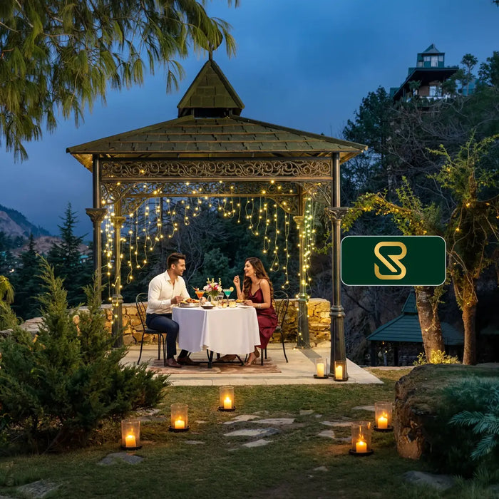 Signature Gazebo Grandeur Vegetarian Candle Light Dinner Experience for Two at RADSUM – Aravali Hills, Gurugram