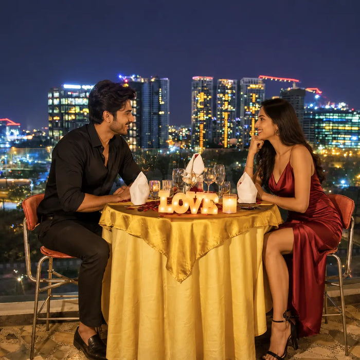 Skyline Five-Course Rooftop Candlelight Dinner for Two at Country Inn Hebbal Road Bengaluru