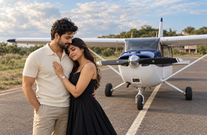 Romantic 30-Minute Private Cessna 172 Flight Experience Over Mumbai Skyline with Romantic Celebration Setup