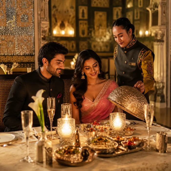 Royal Indian Maharani Set Menu Dining Experience for Two at Jamavar, The Leela Palace Bengaluru