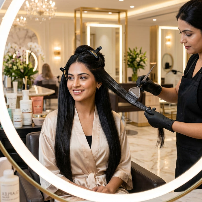 Professional Medium Length Keratin Treatment at The Qalm Spa & Salon, Indore Marriott Hotel