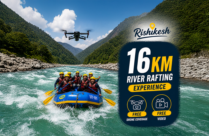 Premium 16km River Rafting Experience with Drone Coverage and Video in Rishikesh
