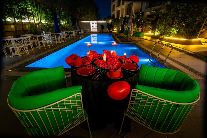 Open Air Poolside Candle Light Dinner In Hyderabad