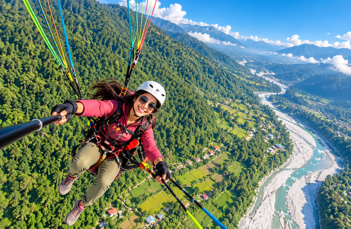 Breathtaking Tandem Paragliding Experience Over Jim Corbett with Himalayan Views
