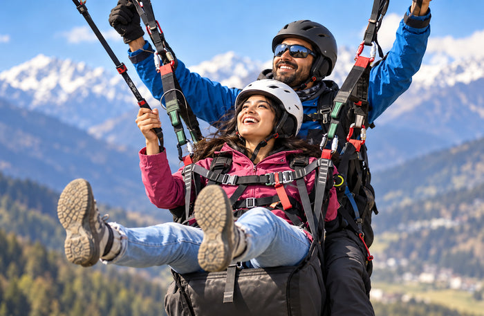 Scenic Tandem Paragliding Flight with Ropeway Ride Over Solang Valley