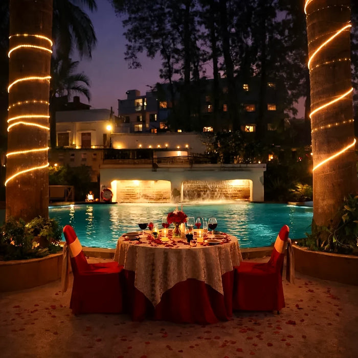 Captivating Poolside Candlelight Proposal Dinner Experience for Two in Bengaluru