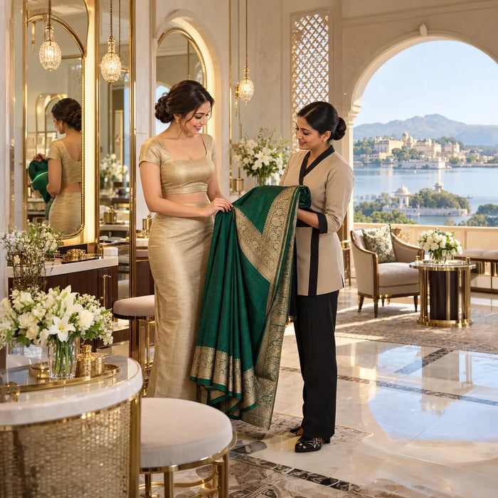 Elegant 30-Minute Saree Draping at Zivaya Spa – Wyndham Grand, Udaipur