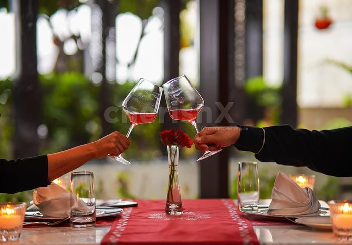Indoor candlelight dinner at Dilli 32, The Leela Ambience Convention Hotel, Delhi