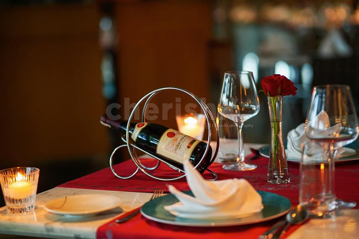 Indoor candlelight dinner at Dilli 32, The Leela Ambience Convention Hotel, Delhi