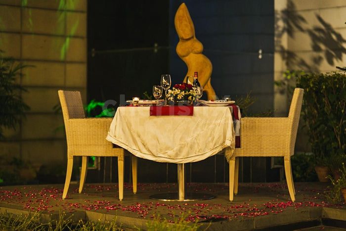 Private open air garden dinner at Radisson