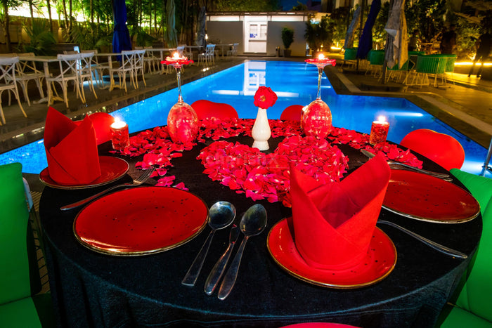 Open Air Poolside Candle Light Dinner In Hyderabad