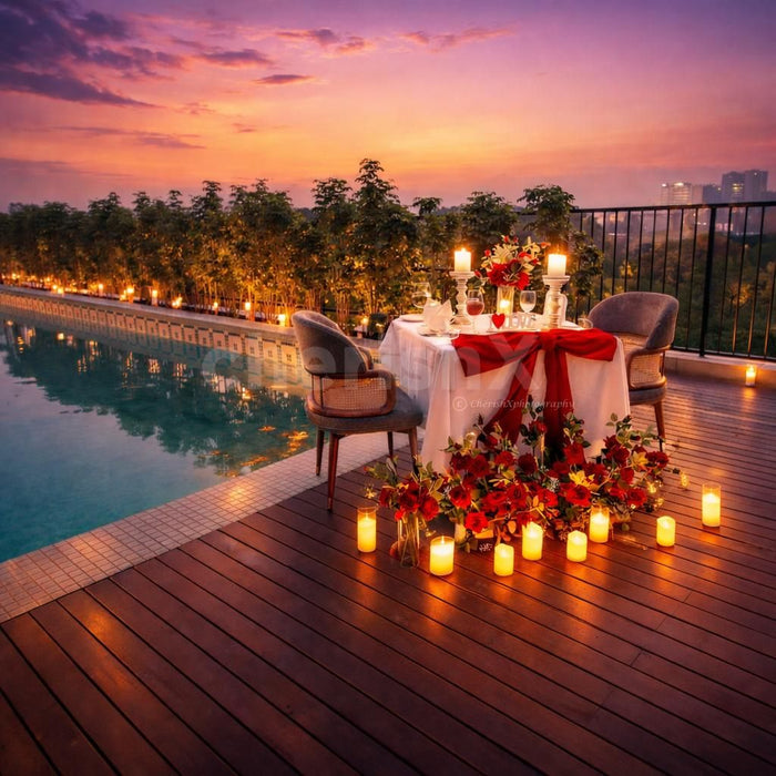 Serene Poolside Candlelight Date at Holiday Inn