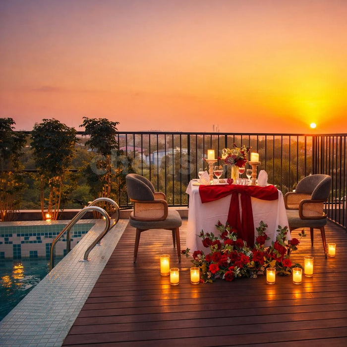Serene Poolside Candlelight Date at Holiday Inn