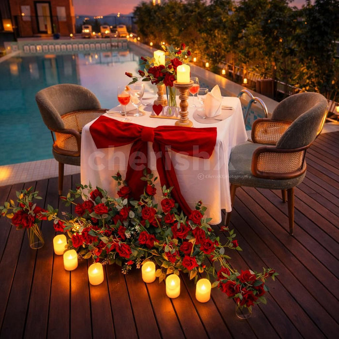 Serene Poolside Candlelight Date at Holiday Inn