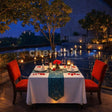 Poolside dining at Cafe Knosh,The Leela Ambience Convention Hotel, Delhi