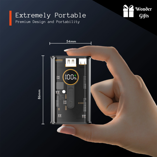 23W C-Thru Power Bank – Fast, Sleek, Transparent