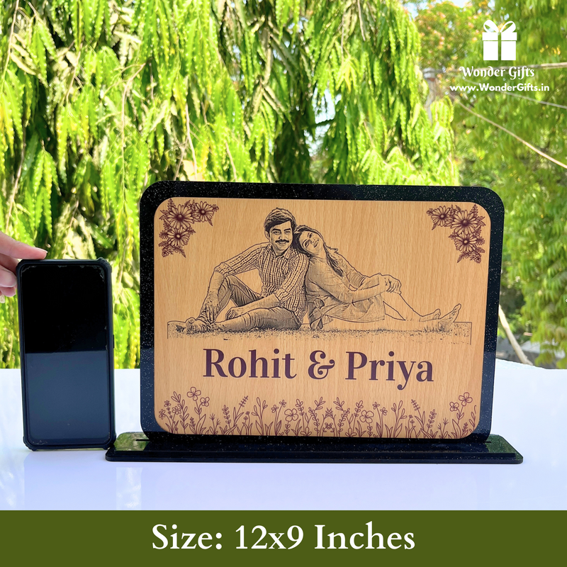 Personalised Wooden Photo Frame | 12 x 9 Inches | FLAT 10% OFF on Prepaid Orders