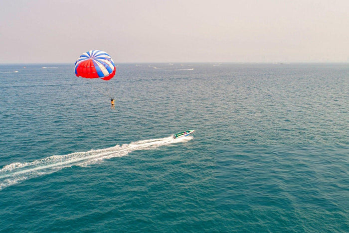 Parasailing at Ghoghla Beach, Diu