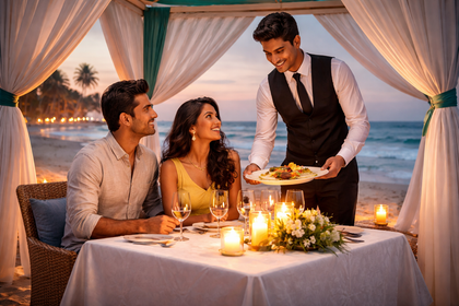 Chef-Curated Candle Light Dinner On Mobor Beach, Goa
