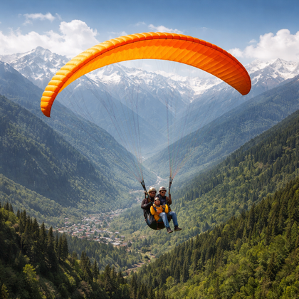 Adrenaline-Packed Manali Paragliding Adventure with Jeep Safari and Valley Views