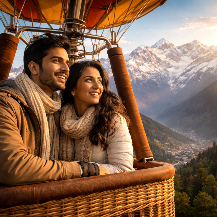 Breathtaking Tethered Hot Air Balloon Ride Over Manali with Panoramic Views
