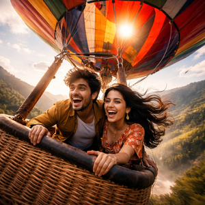 Breathtaking Tethered Hot Air Balloon Ride Over Manali with Panoramic Views